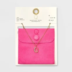 Gold Dipped Cubic Zirconia Initial Pendant Necklace - A New Day™ Gold -A New Day GUEST 14eb3249 0d04 4873 a279 23ec020b20b4