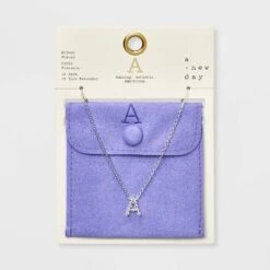 Silver Plated Cubic Zirconia Initial Pendant Necklace - A New Day™ Silver 23 Silver Plated Cubic Zirconia Initial Pendant Necklace - A New Day™ Silver -A New Day GUEST 1544e0f6 a001 4559 9e35 353a80191154
