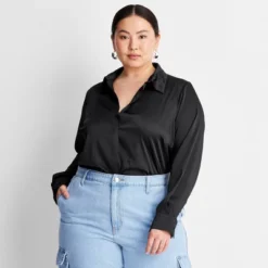 Women's Long Sleeve Button-Front Shirt - A New Day™ -A New Day GUEST 1b86a52e cc73 4930 a31b 25638b8d413d