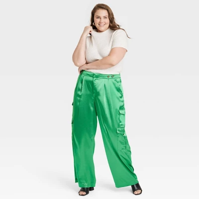 Women's High-Rise Satin Cargo Pants - A New Day™ 2 Women's High-Rise Satin Cargo Pants - A New Day™ - Image 2