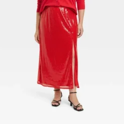 Women's Sequin A-Line Midi Skirt - A New Day™ Red -A New Day GUEST 3a892994 3a94 456b abd6 71fcb518c653