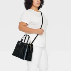 Triple Compartment Satchel Handbag - A New Day™