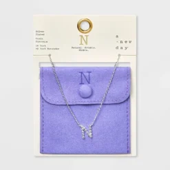 Silver Plated Cubic Zirconia Initial Pendant Necklace - A New Day™ Silver 36 Silver Plated Cubic Zirconia Initial Pendant Necklace - A New Day™ Silver -A New Day GUEST 3e9612a2 1489 4b5f bd32 6d0c5eca5541