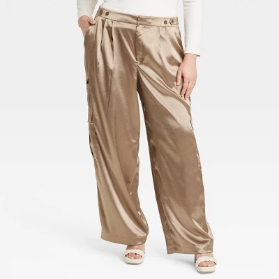 Women's High-Rise Satin Cargo Pants - A New Day™ 4 Women's High-Rise Satin Cargo Pants - A New Day™ - Image 4
