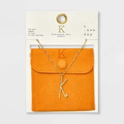 Gold Dipped Scattered Cubic Zirconia Initial Pendant Necklace - A New Day™ Gold -A New Day GUEST 51f580e8 152f 4b10 b035 099a5cac4795