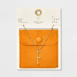 Gold Dipped Scattered Cubic Zirconia Initial Pendant Necklace - A New Day™ Gold -A New Day GUEST 53eaf95d 717c 41fc a2d4 06c04b858ac1