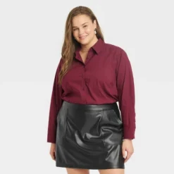 Women's Long Sleeve Relaxed Fit Button-Down Boyfriend Shirt - A New Day™ -A New Day GUEST 5efaea0b 3457 45a2 85f8 e2ef4a5a93b1