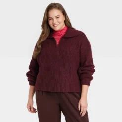 Women's Quarter Zip Pullover Sweater - A New Day™ -A New Day GUEST 7117302a b424 47ab 9108 11edadc5f02f