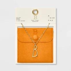 Gold Dipped Scattered Cubic Zirconia Initial Pendant Necklace - A New Day™ Gold -A New Day GUEST 7a9ae578 7890 40d4 b624 9ccf0e47b30e