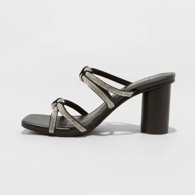 Women's Romy Rhinestone Heels - A New Day™ Silver 1 Women's Romy Rhinestone Heels - A New Day™ Silver