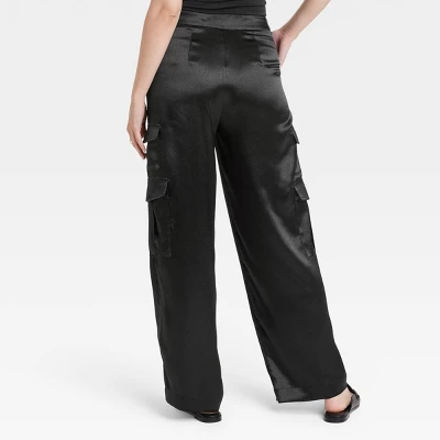 Women's High-Rise Satin Cargo Pants - A New Day™ 1 Women's High-Rise Satin Cargo Pants - A New Day™