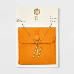 Gold Dipped Scattered Cubic Zirconia Initial Pendant Necklace - A New Day™ Gold -A New Day GUEST d9290663 910a 4a44 81d0 9b8ef5982b49
