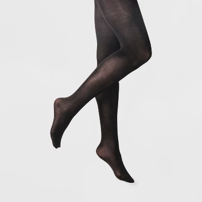 Women's 2pk 50D Opaque Tights - A New Day Black 2 Women's 2pk 50D Opaque Tights - A New Day Black - Image 2