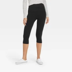 Women's High-Waist Cotton Blend Seamless Capri Leggings - A New Day™ -A New Day GUEST e8f66b6a 177a 43cc 834c af817ccf7c37