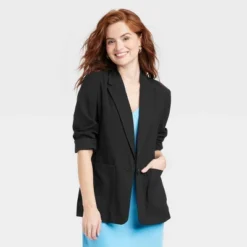 Women's Relaxed Fit Essential Blazer - A New Day™ Black -A New Day GUEST eebba536 cbd3 4391 b1f7 2fd2697fa4e0